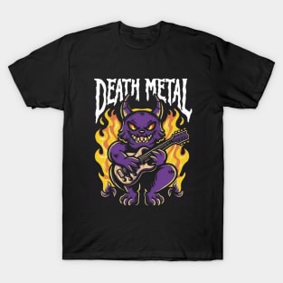 Death Metal Satanic Baphomet Cat T-Shirt